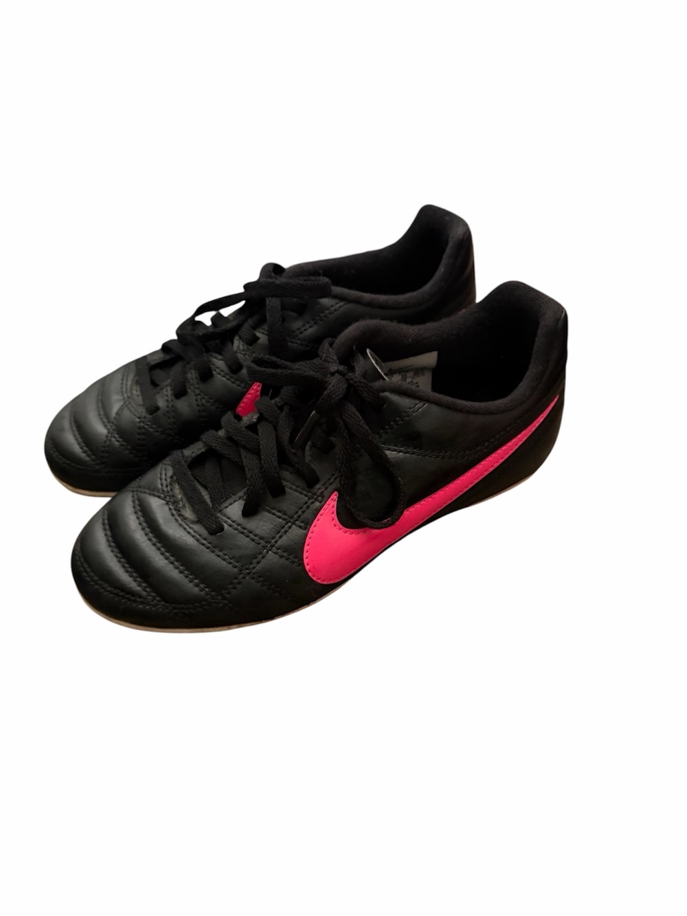 Girls nike Soccer cleats with Pink Swoosh Accent